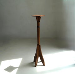 Dutch Art Deco Amsterdam School pedestal in oak, 1920s