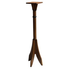 Dutch Art Deco Amsterdam School pedestal in oak, 1920s