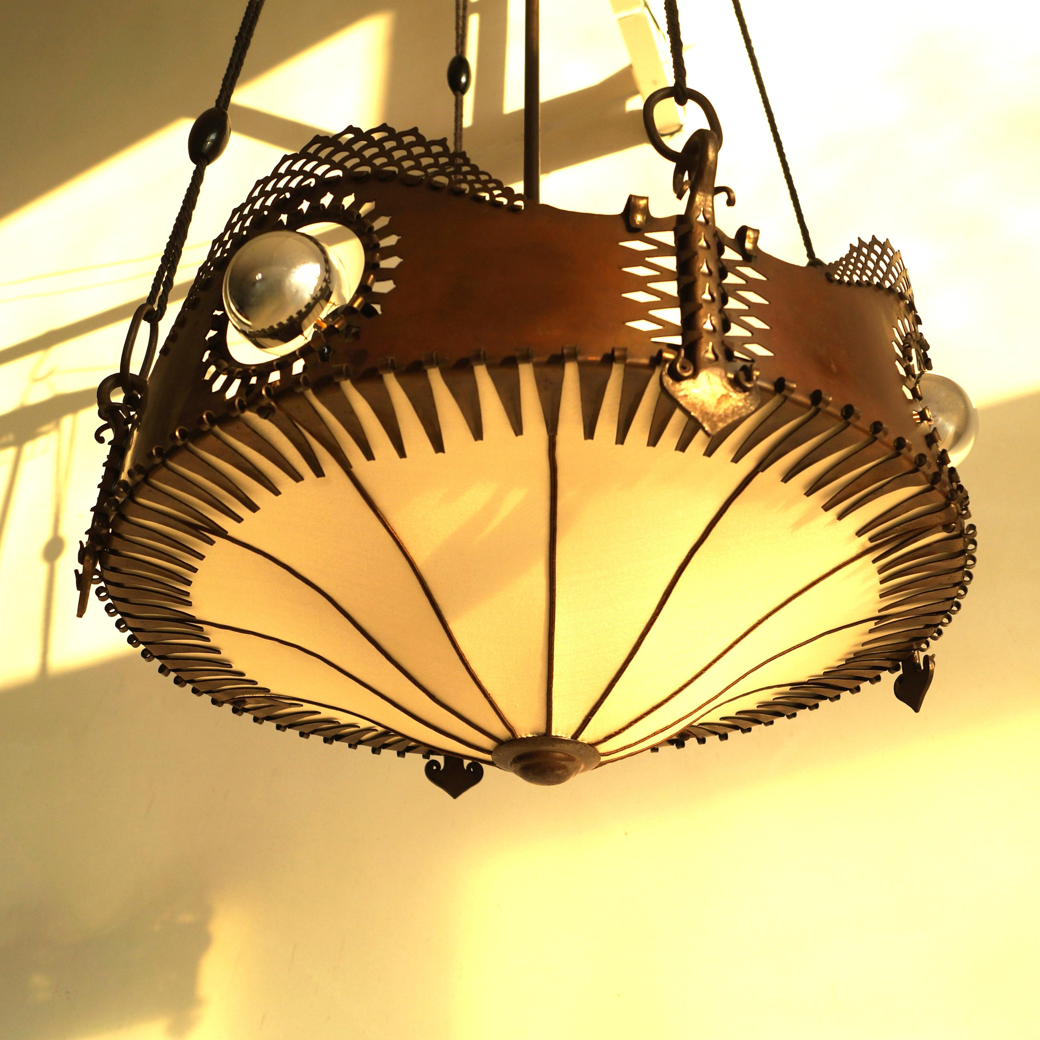 Lampada a sospensione Art Deco olandese della Scuola di Amsterdam di Winkelman & Van der Bijl, anni '20 in vendita 9