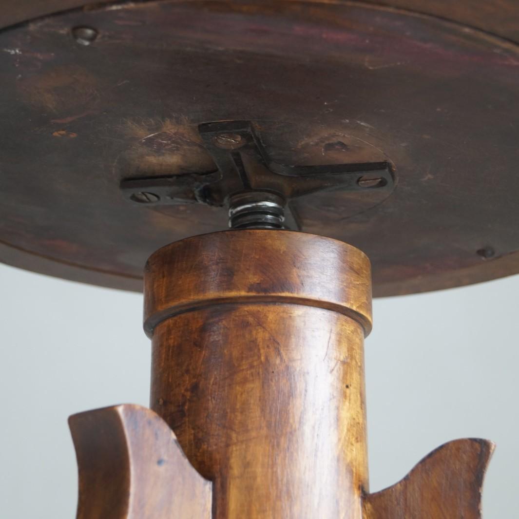 Tabouret de piano Art déco hollandais de l'école d'Amsterdam avec un design sculptural, années 1920 en vente 5