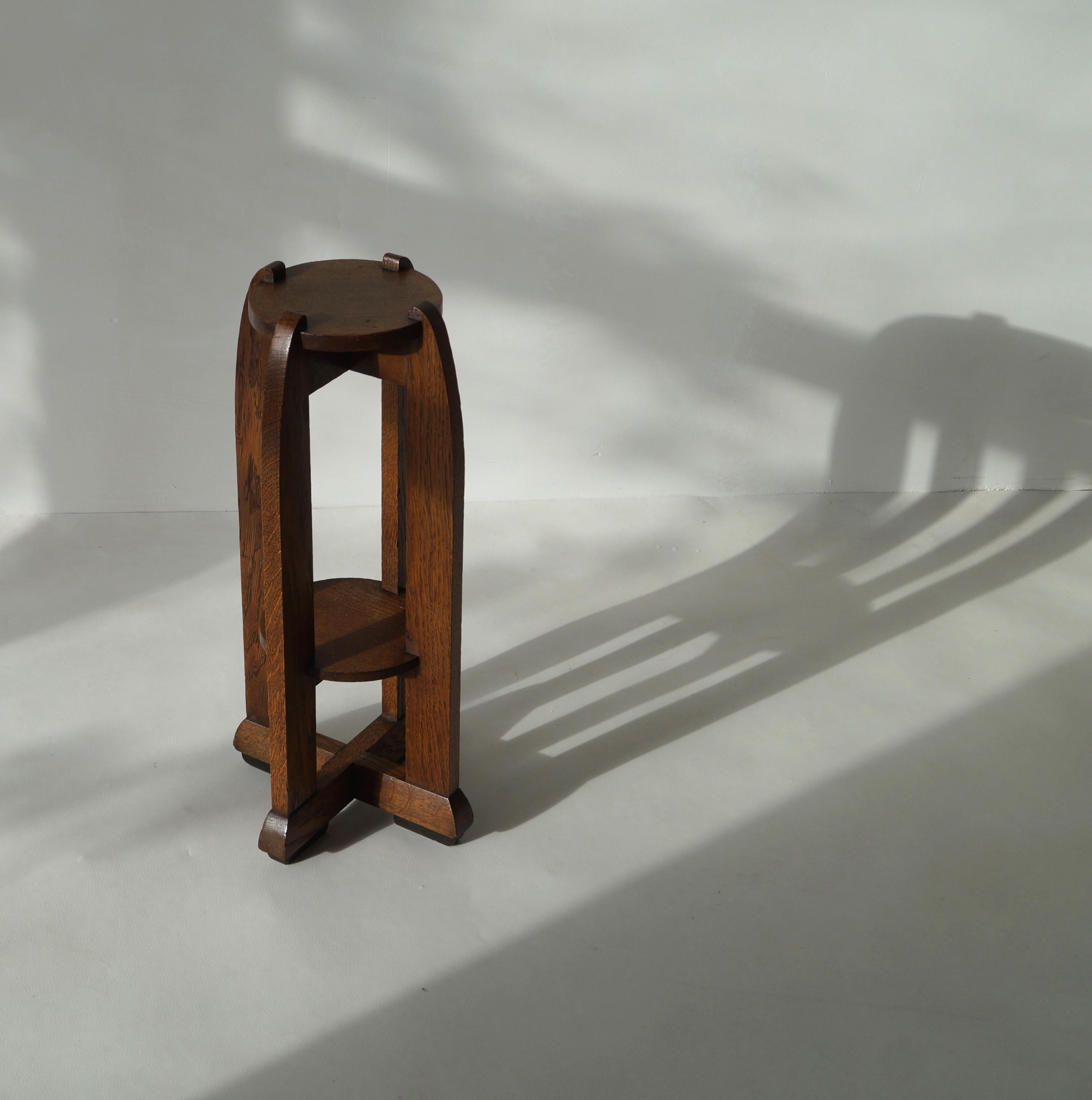 Early 20th Century Dutch Art Deco Amsterdam School plant table or pedestal, 1920s