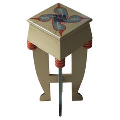 Dutch Art Deco Amsterdam School small pedestal table in original paint, 1920s