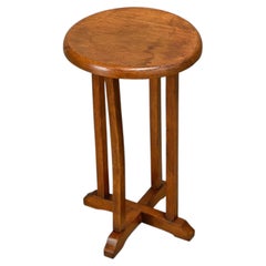 Dutch Art Deco Amsterdam School small plant table or side table solid oak, 1930s