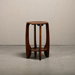 Dutch Art Deco Amsterdam School small side table or plant table solid oak, 1930s