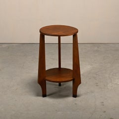 Dutch Art Deco Amsterdam School small side table or plant table solid oak, 1930s