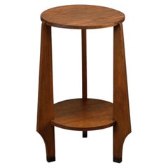 Dutch Art Deco Amsterdam School small side table or plant table solid oak, 1930s