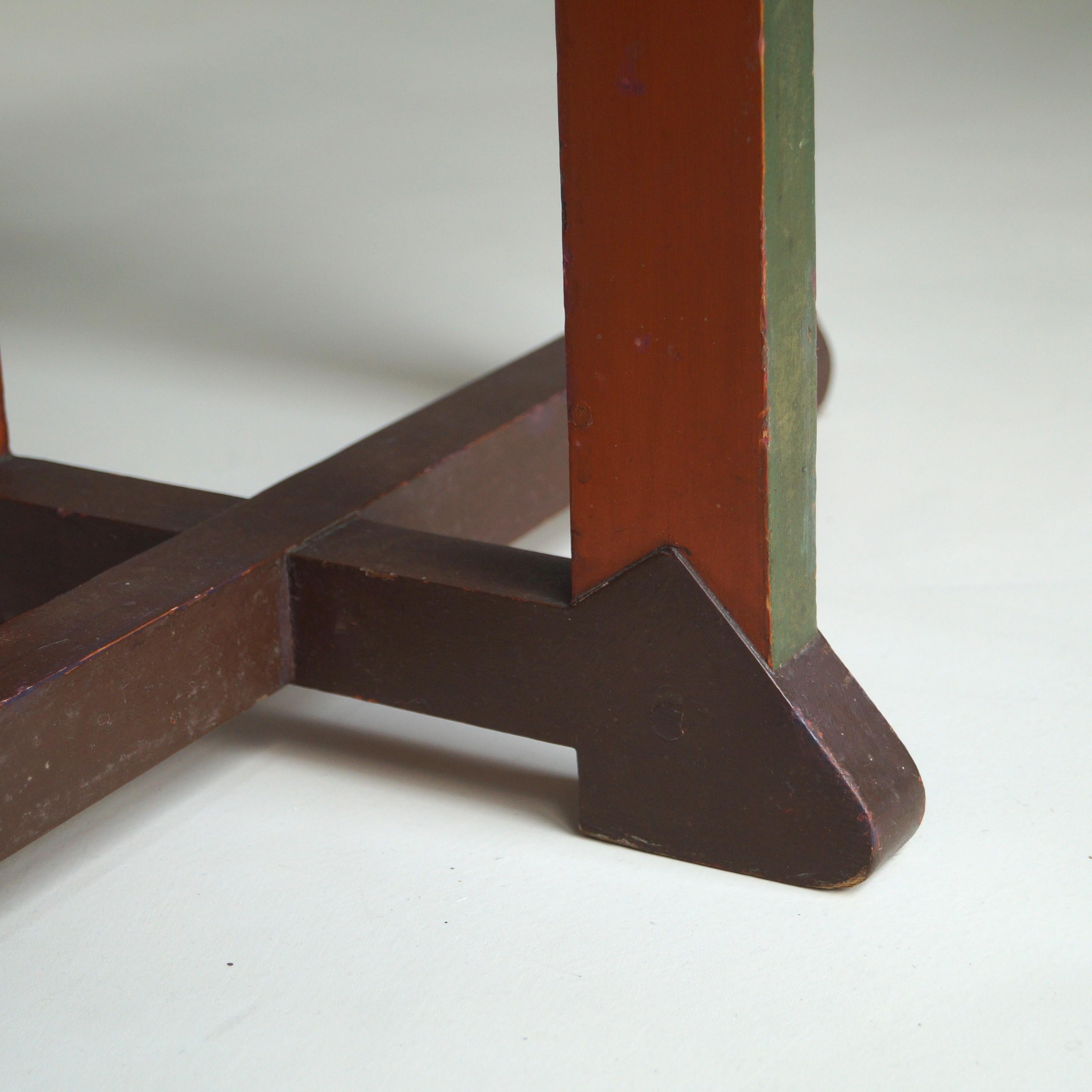 Dutch Art Deco Amsterdam School table in its original paint, 1920s en venta 10