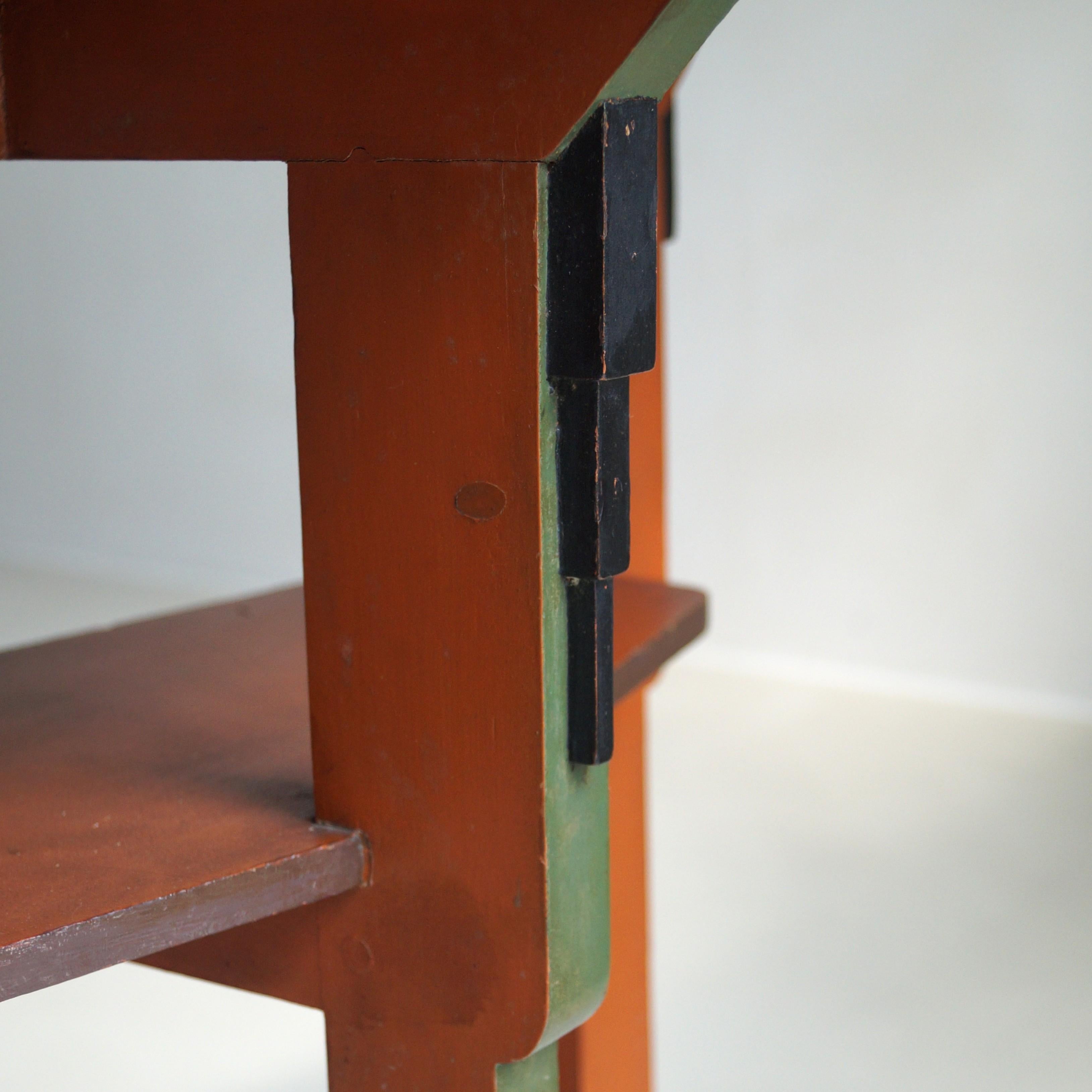 Dutch Art Deco Amsterdam School table in its original paint, 1920s en venta 11
