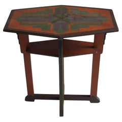 Dutch Art Deco Amsterdam School table in its original paint, 1920s
