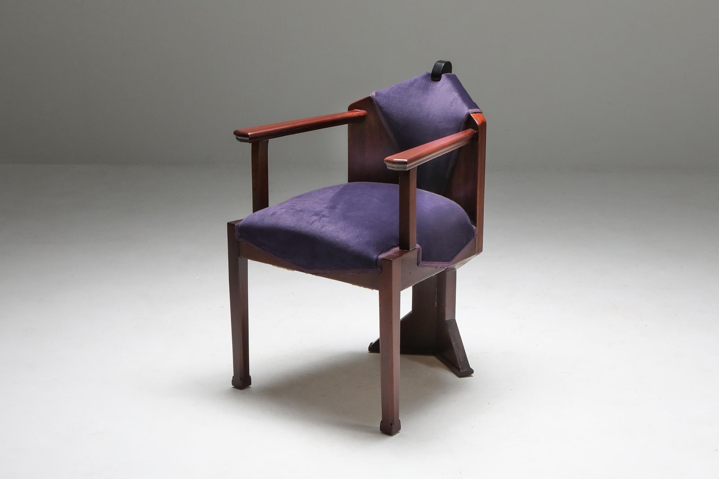 20ième siècle Paire de fauteuils Art Déco néerlandais 
