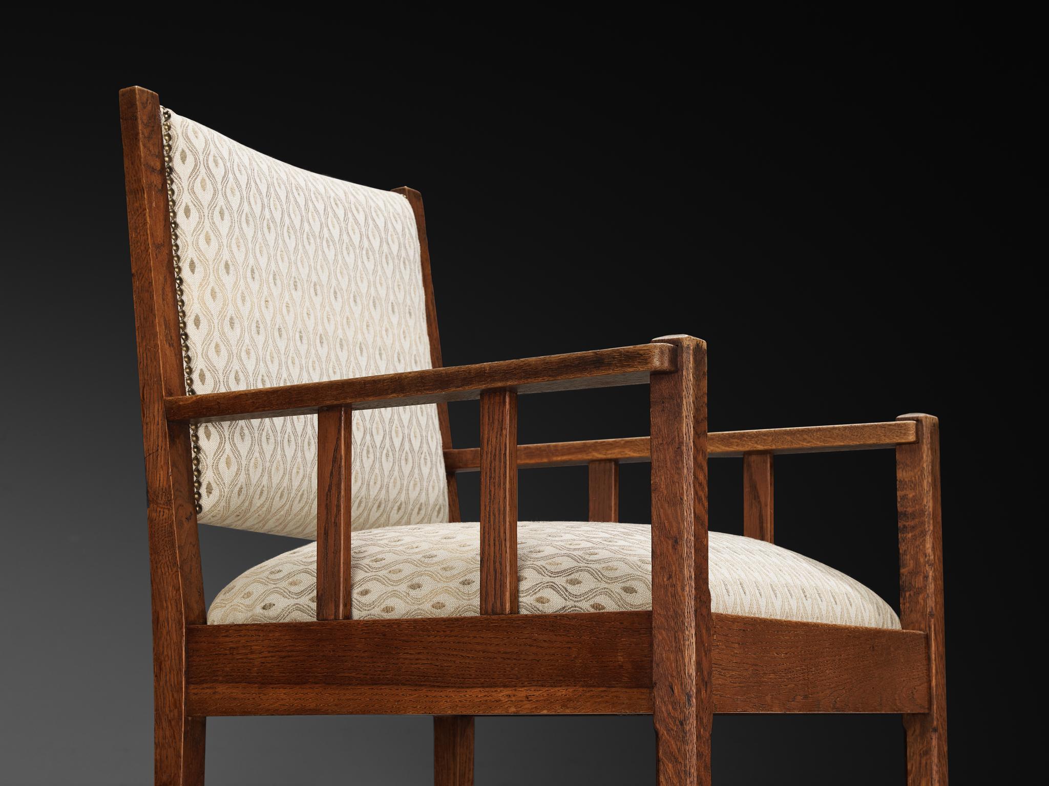 Dutch Art Deco Armchair in Oak In Good Condition For Sale In Waalwijk, NL