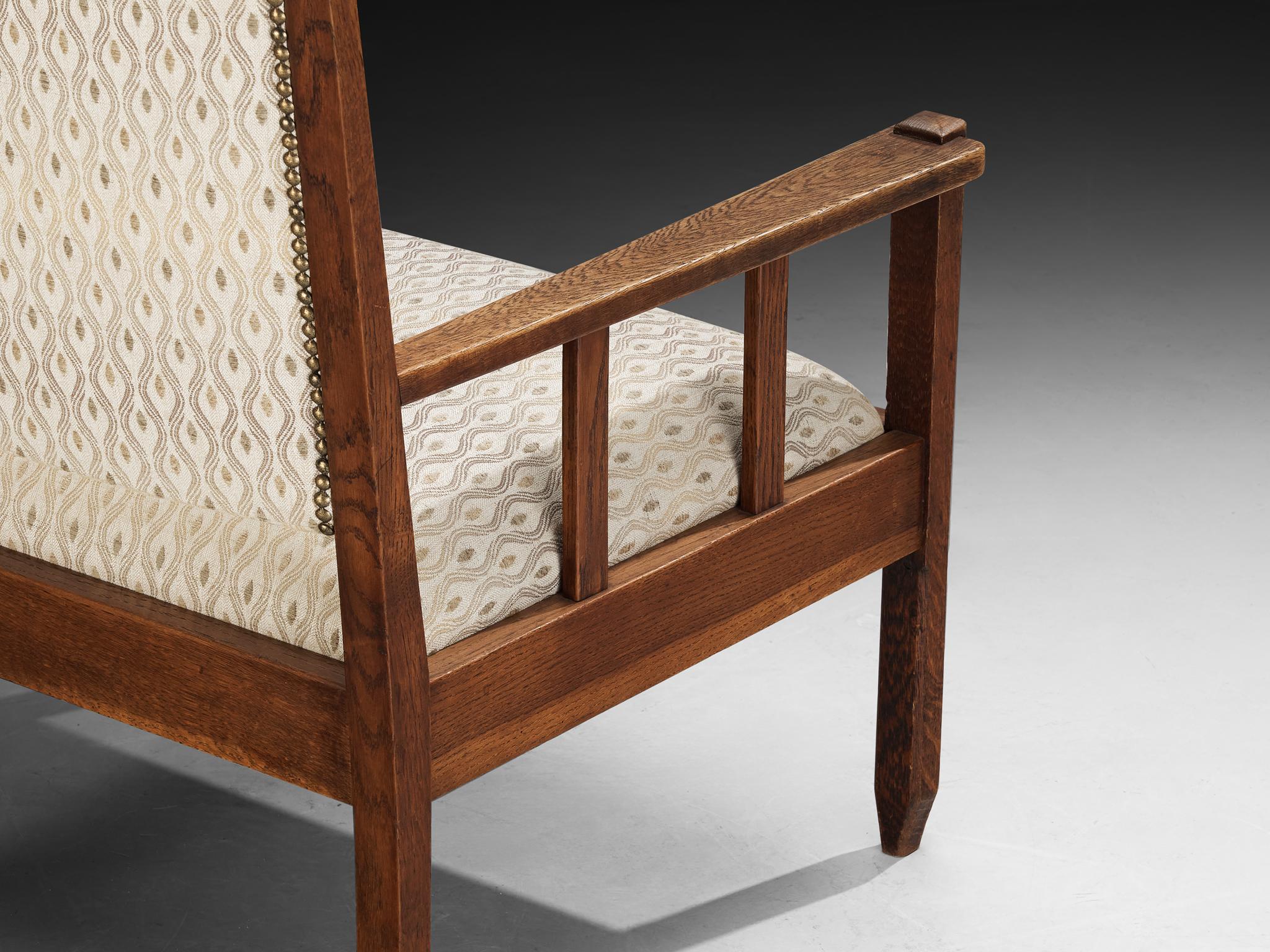 Dutch Art Deco Armchair in Oak For Sale 1