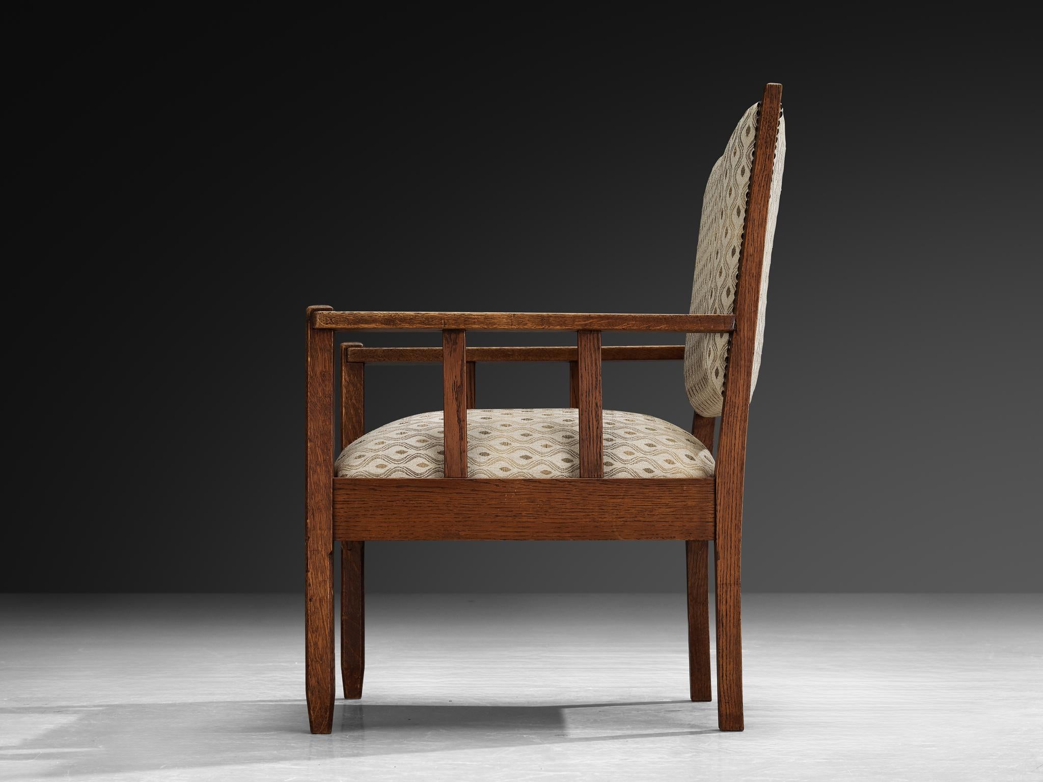 Dutch Art Deco Armchair in Oak For Sale 2
