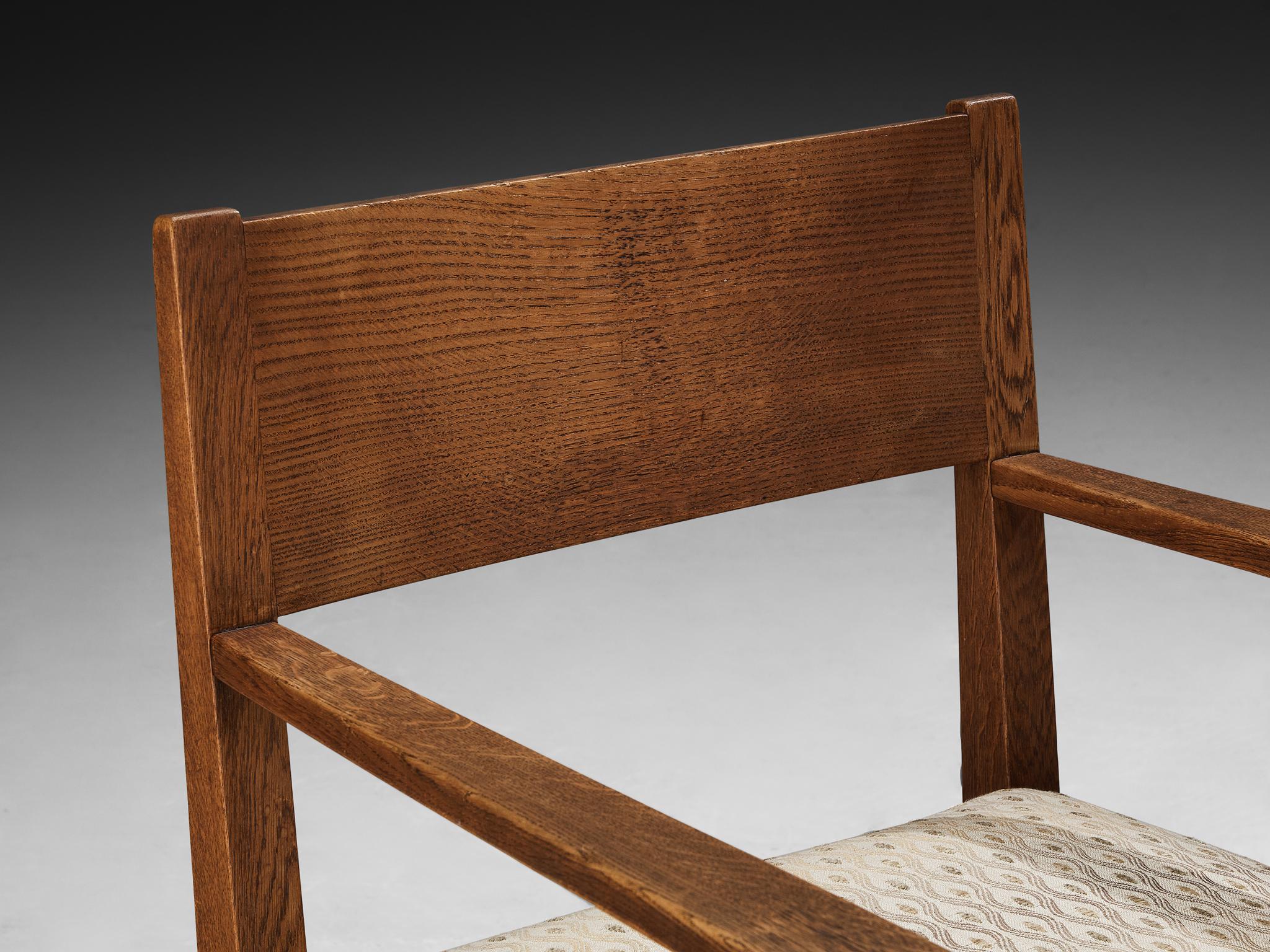 Dutch Art Deco Armchair in Oak For Sale 2