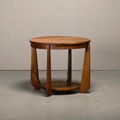 Holländischer Art Deco / Arts and Crafts Beistelltisch aus massiver Eiche, 1930er Jahre