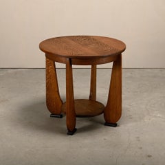 Dutch Art Deco Arts & Crafts side table in solid oak, 1930s