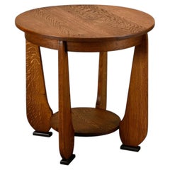 Dutch Art Deco Arts & Crafts side table in solid oak, 1930s