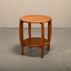 Dutch Art Deco Arts & Crafts side table or plant table in solid oak, 1930s