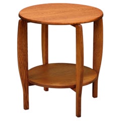 Dutch Art Deco Arts & Crafts side table or plant table in solid oak, 1930s