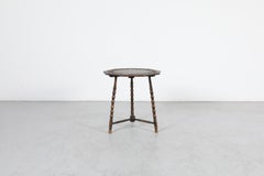 Dutch Art Deco Bead-Turned Oak Side Table, Kraalgedraaid, 1920s–1940s