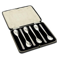 Dutch Art Deco Boxed Silver Teaspoons, 1925-1930
