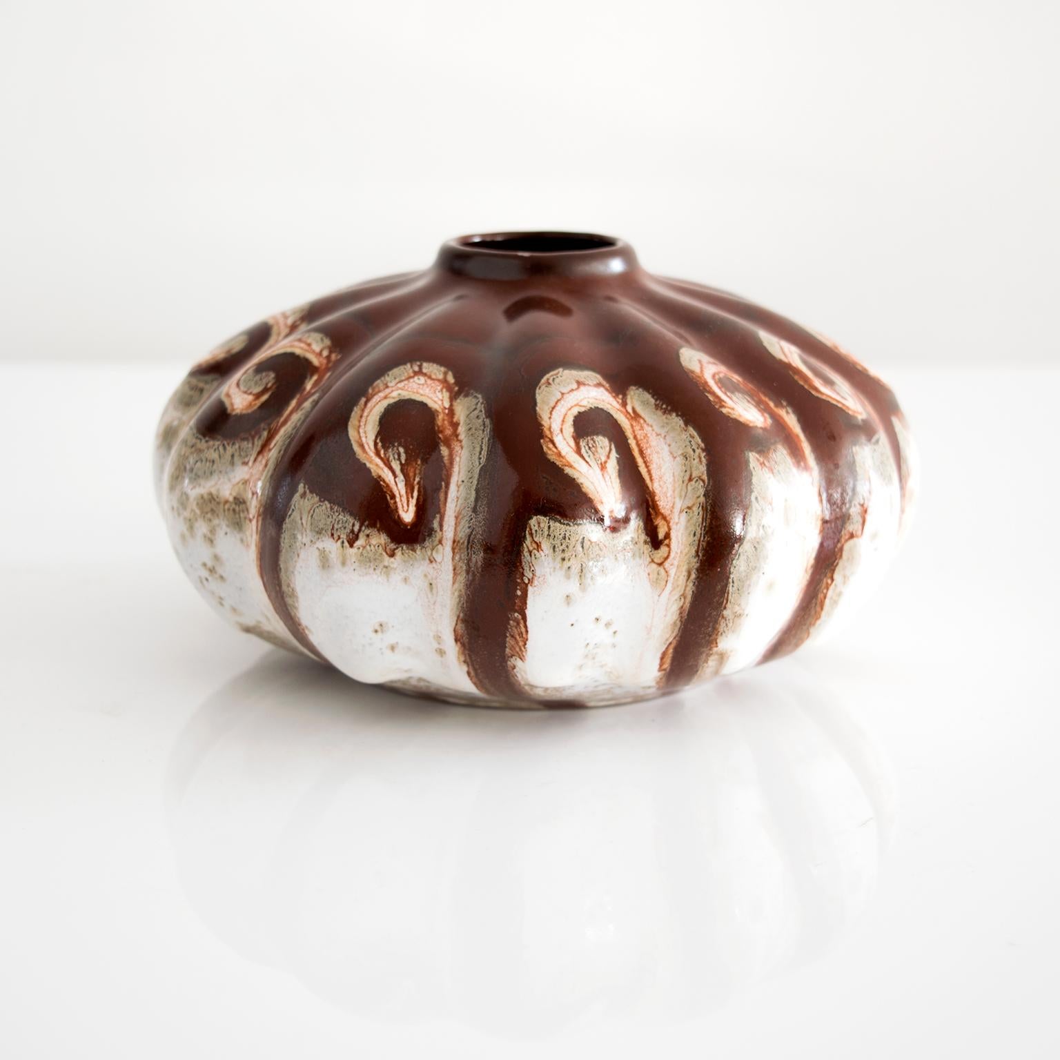 Glazed Dutch Art Deco Ceramic Vase by Gouda Plateelbakkerij For Sale