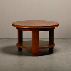 Dutch Art Deco circular Coffee or Side Table in Oak, 1930s