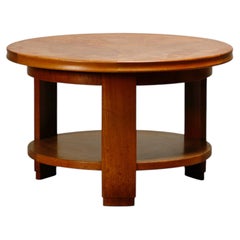 Dutch Art Deco circular Coffee or Side Table in Oak, 1930s