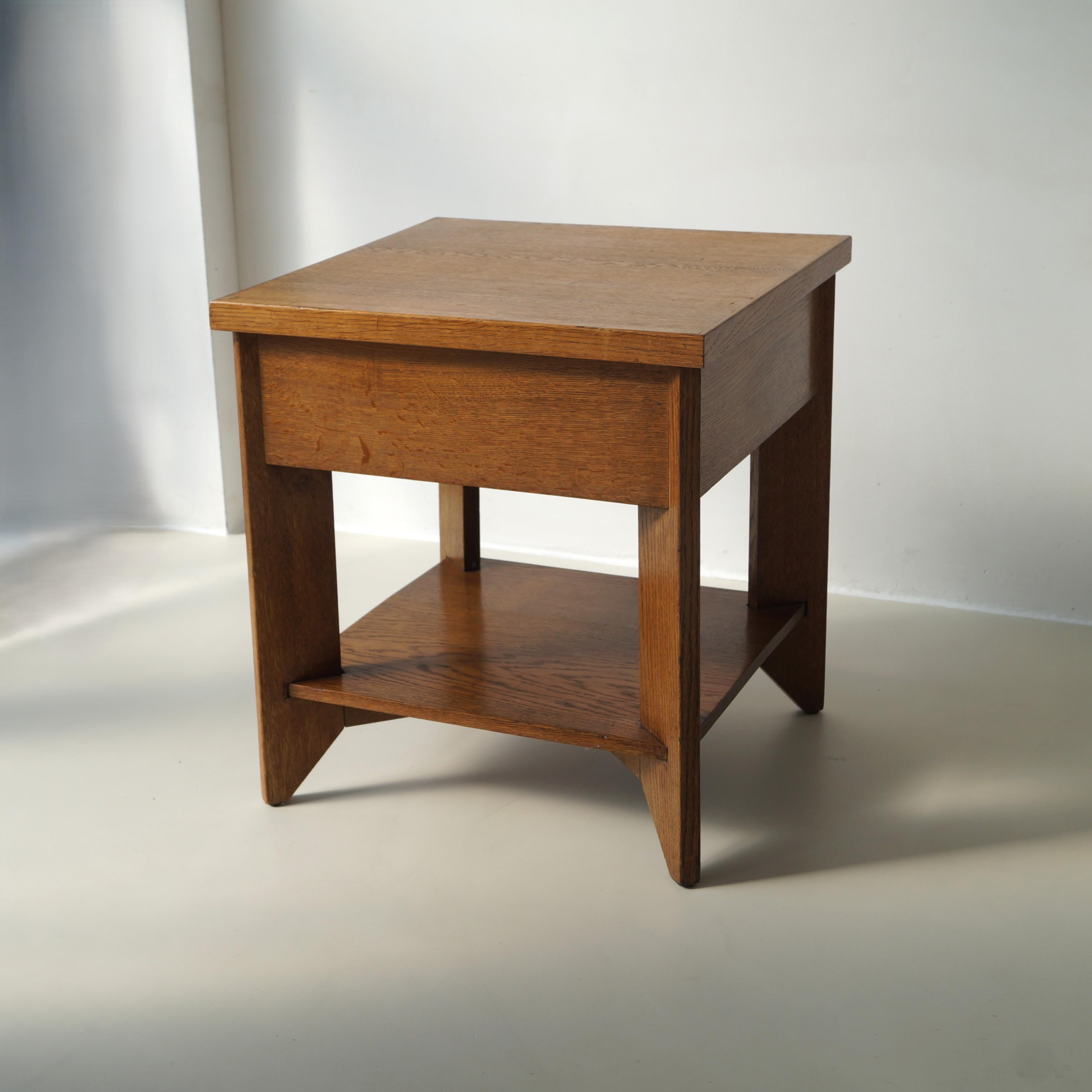 Chêne Table basse Art déco hollandaise de Hendrik Wouda pour Pander, 1924 en vente