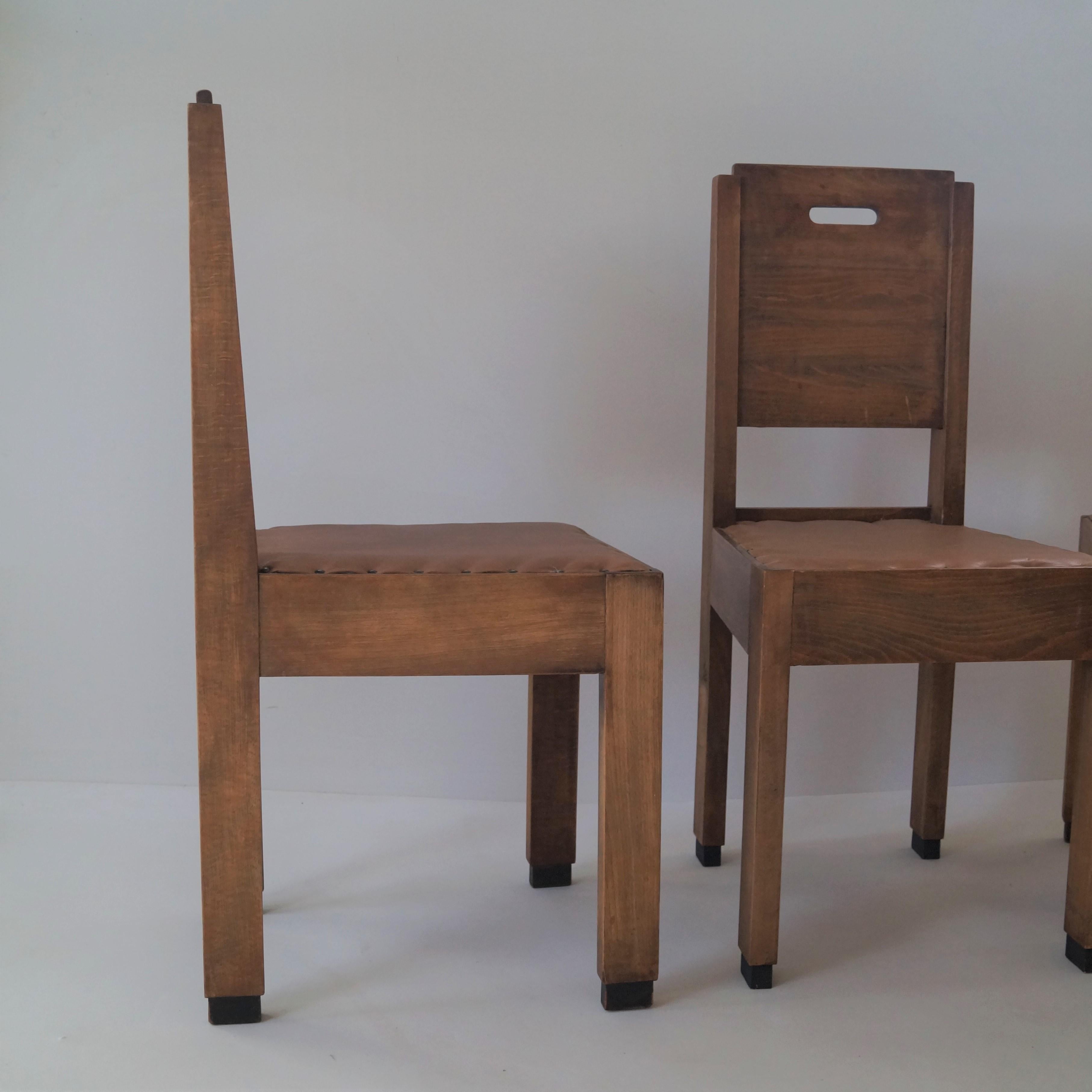 Dutch Art Deco De Stijl/Haagse School set of chairs, 1920s For Sale 5