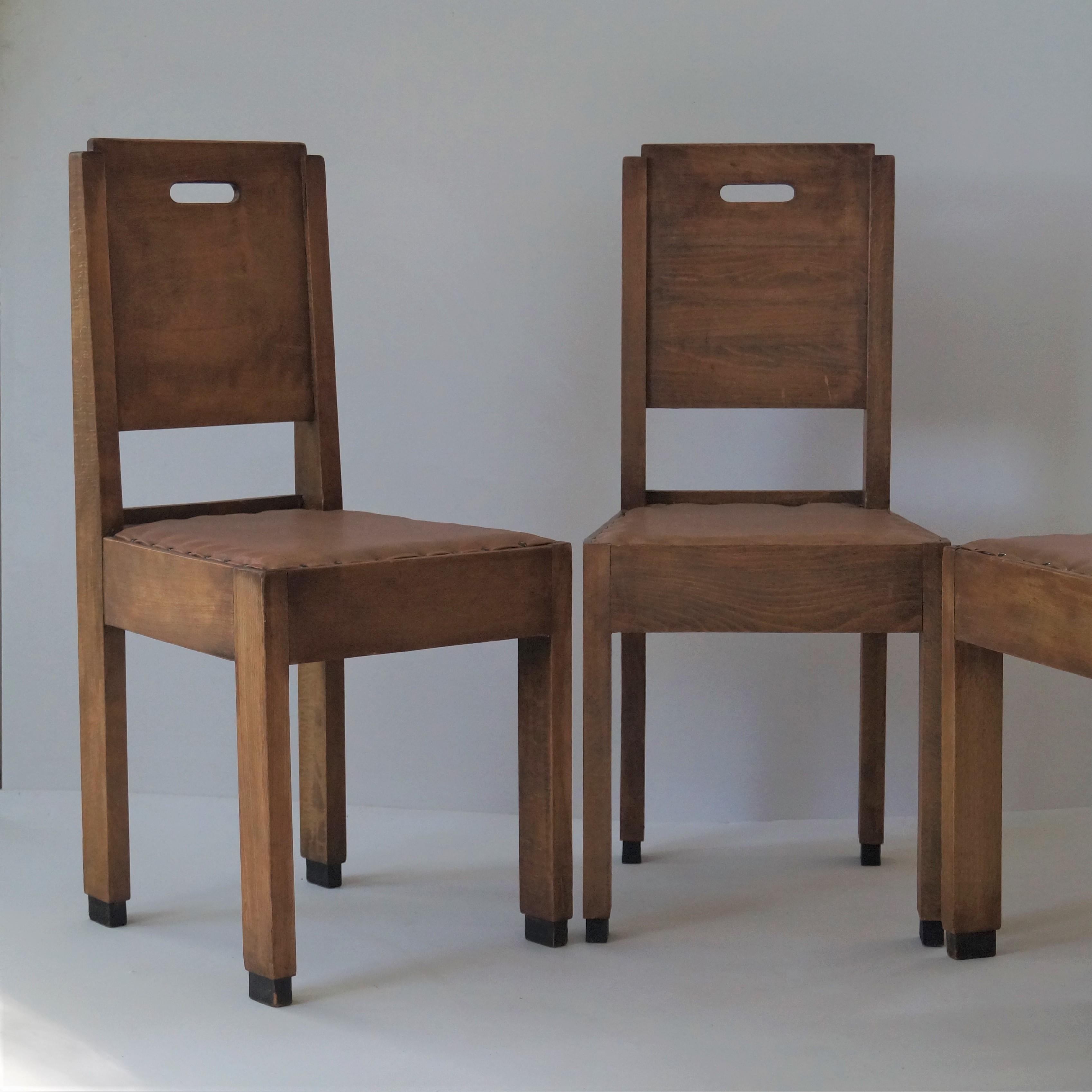 Ensemble de chaises Art Déco De Stijl/Haagse School, années 1920 en vente 4