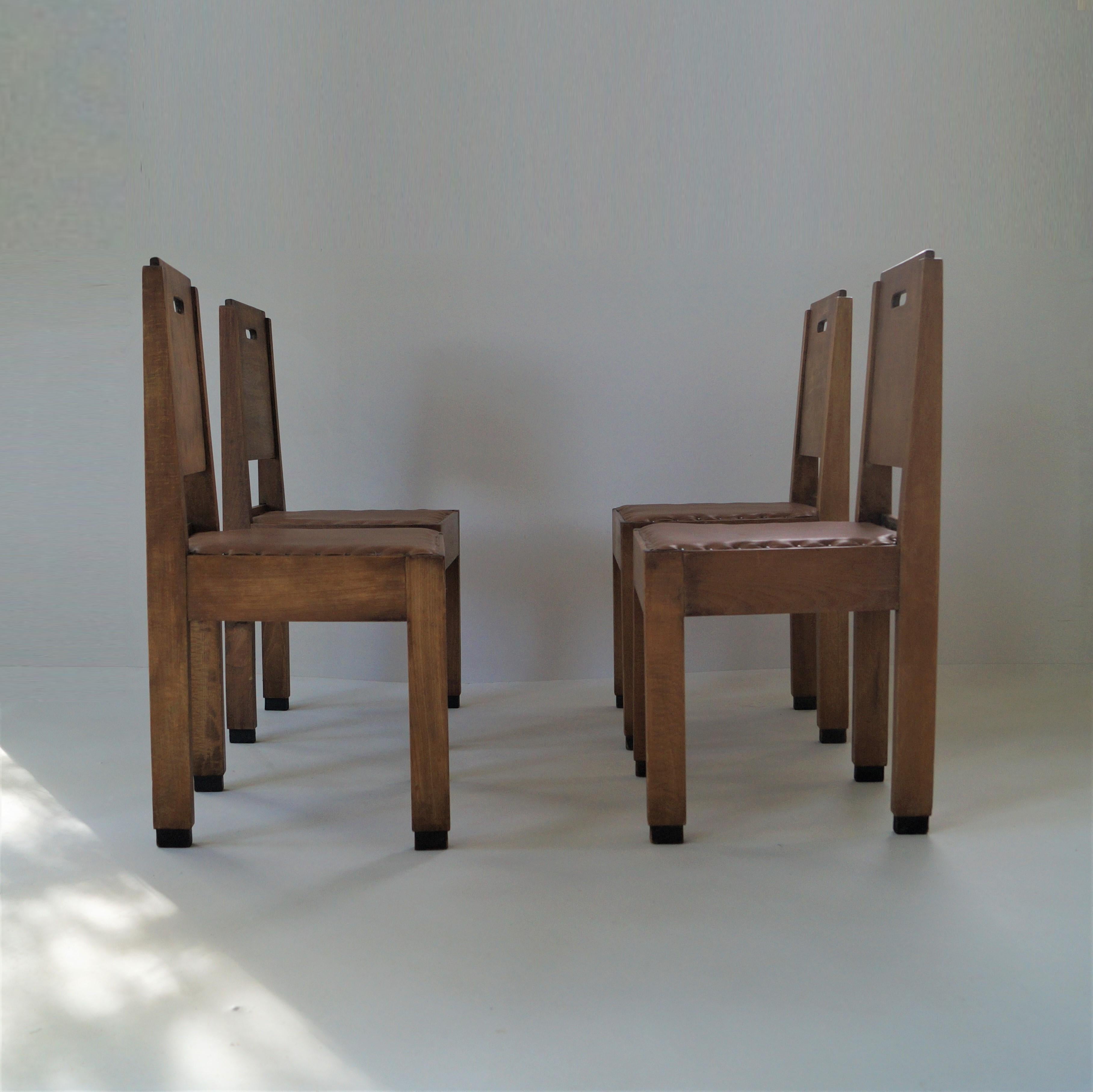 Dutch Art Deco De Stijl/Haagse School set of chairs, 1920s In Good Condition For Sale In EVERDINGEN, NL