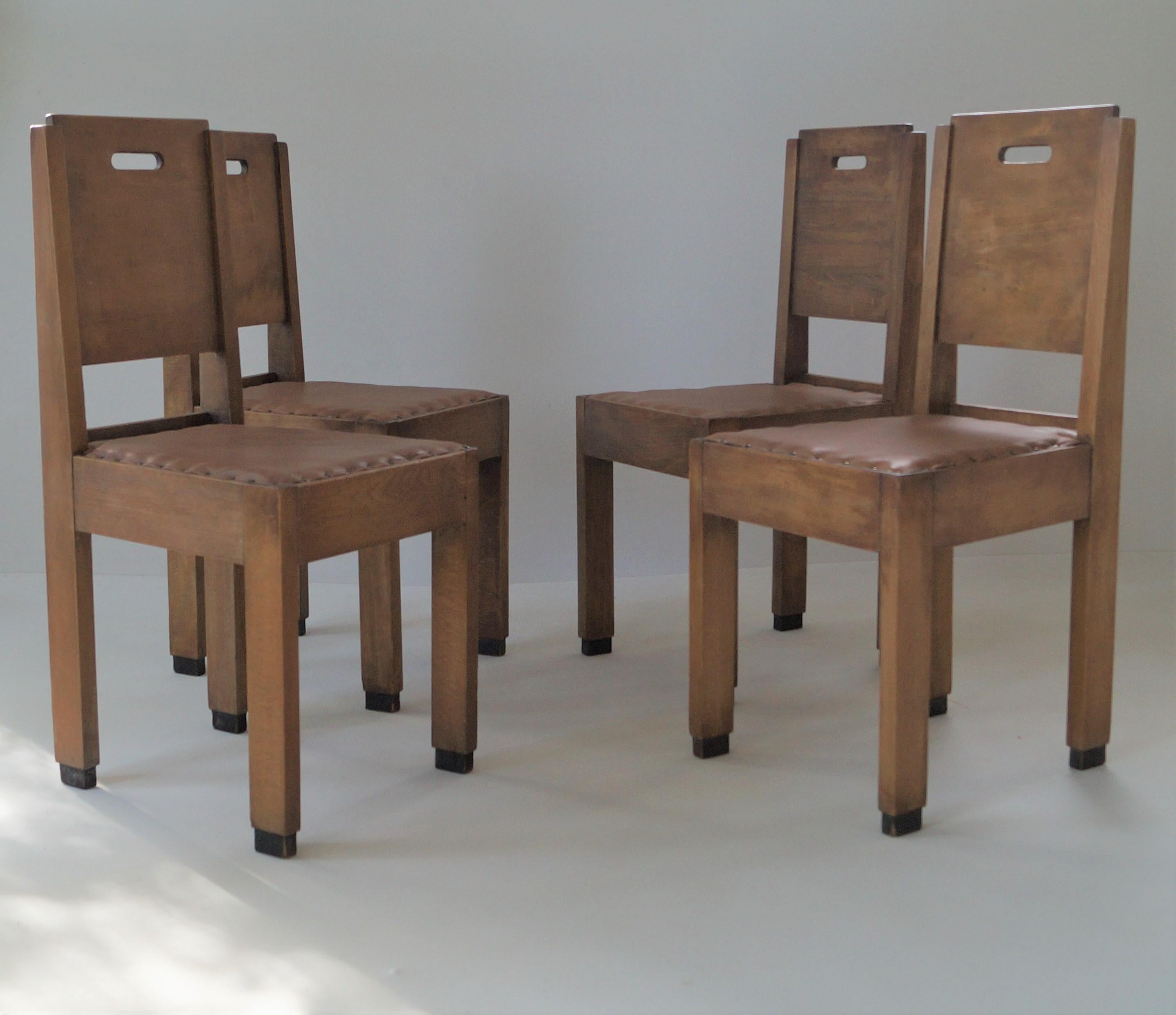 Début du 20ème siècle Ensemble de chaises Art Déco De Stijl/Haagse School, années 1920 en vente