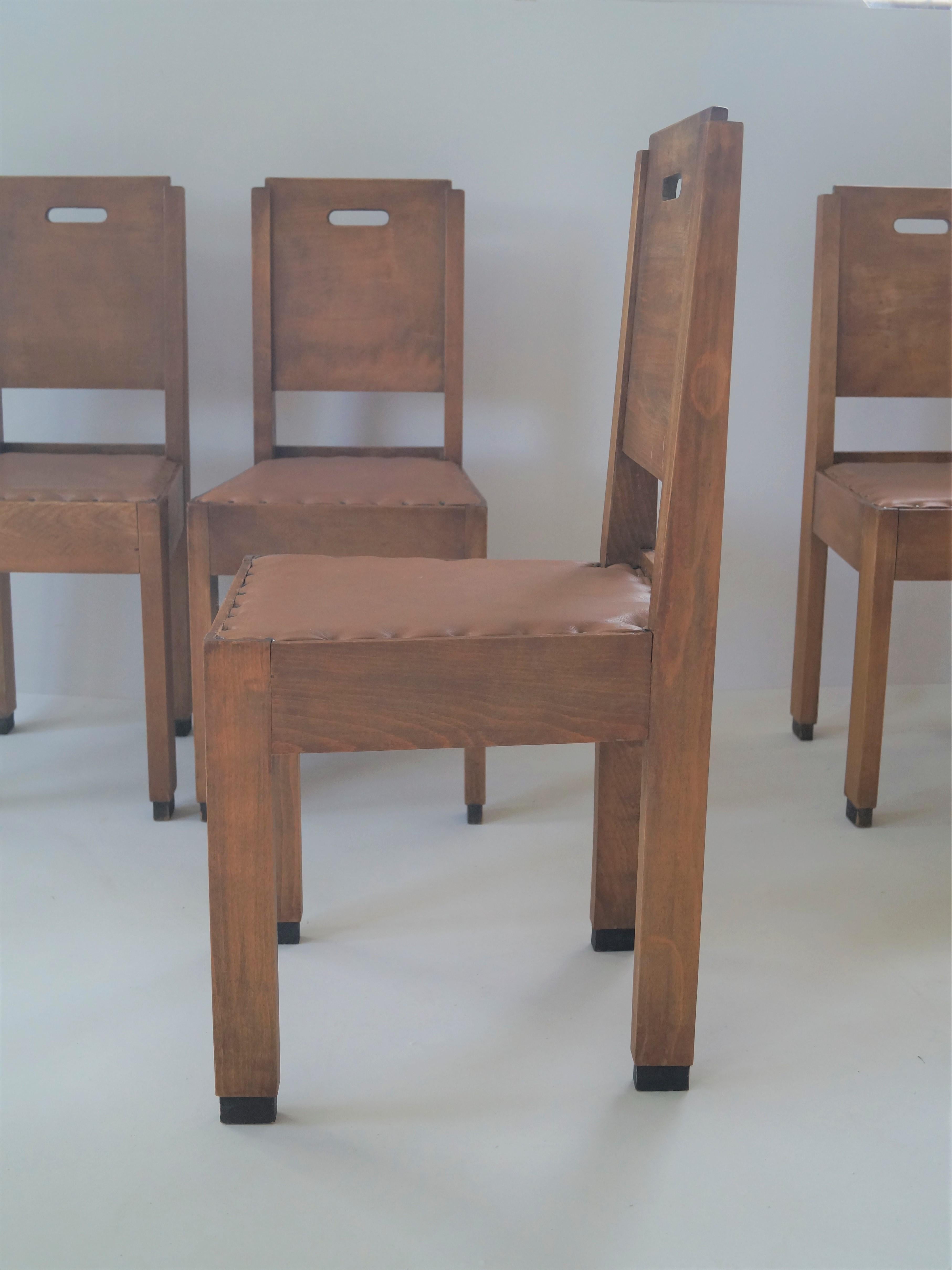 Ensemble de chaises Art Déco De Stijl/Haagse School, années 1920 en vente 2