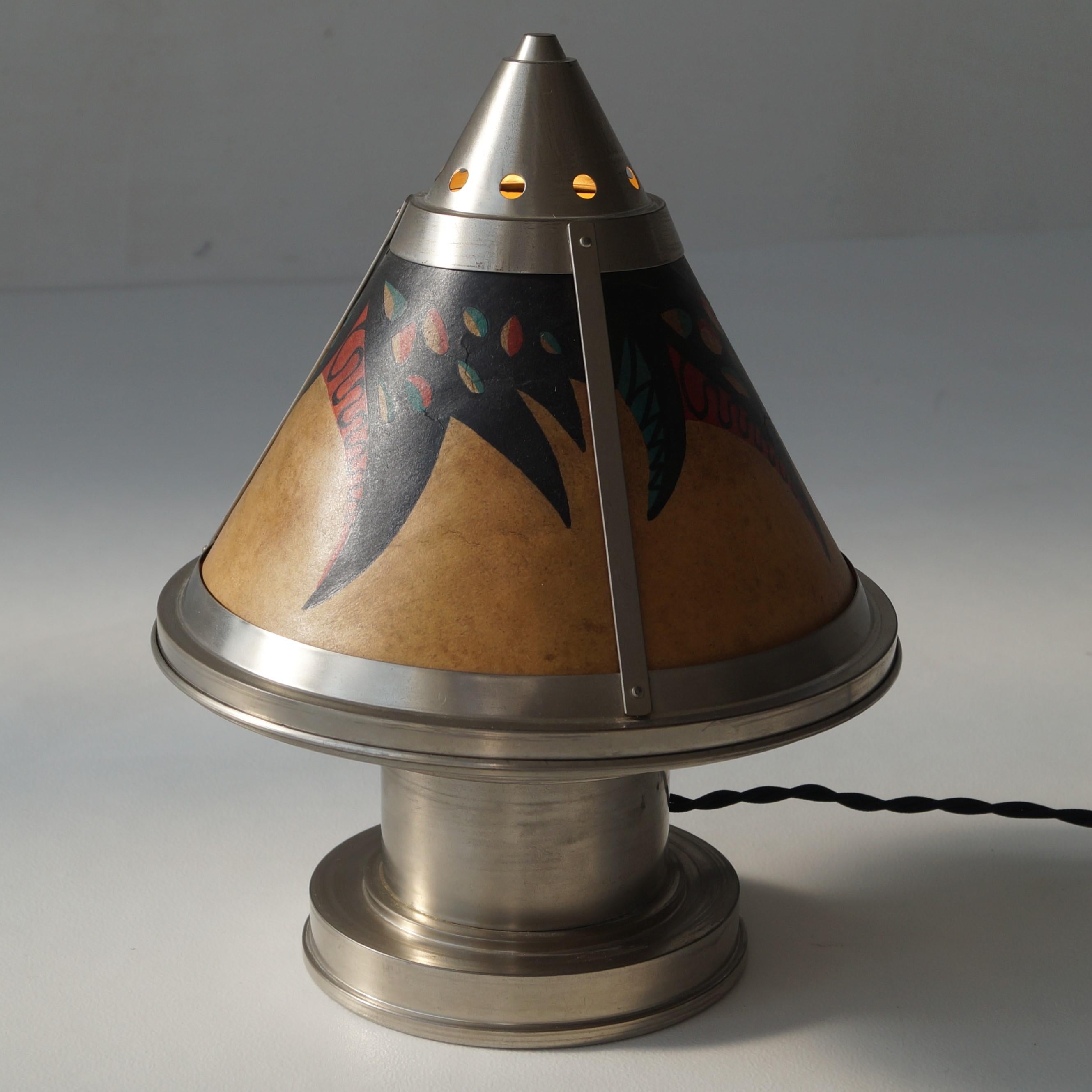 Nickel Lampe de bureau Art déco hollandaise par Daalderop, années 1920 en vente