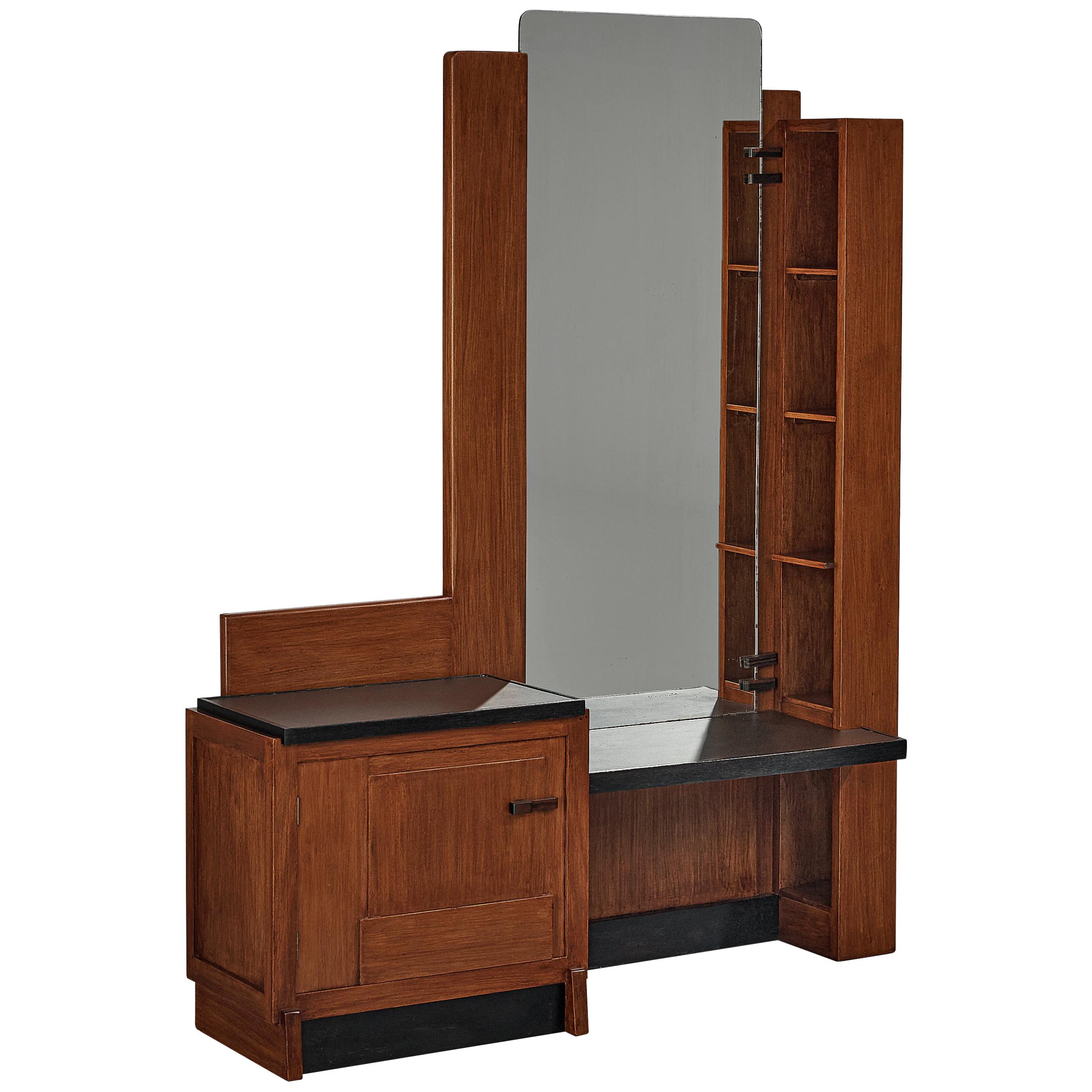 Dutch Art Deco Dressing Table in Macassar Ebony and Mahogany