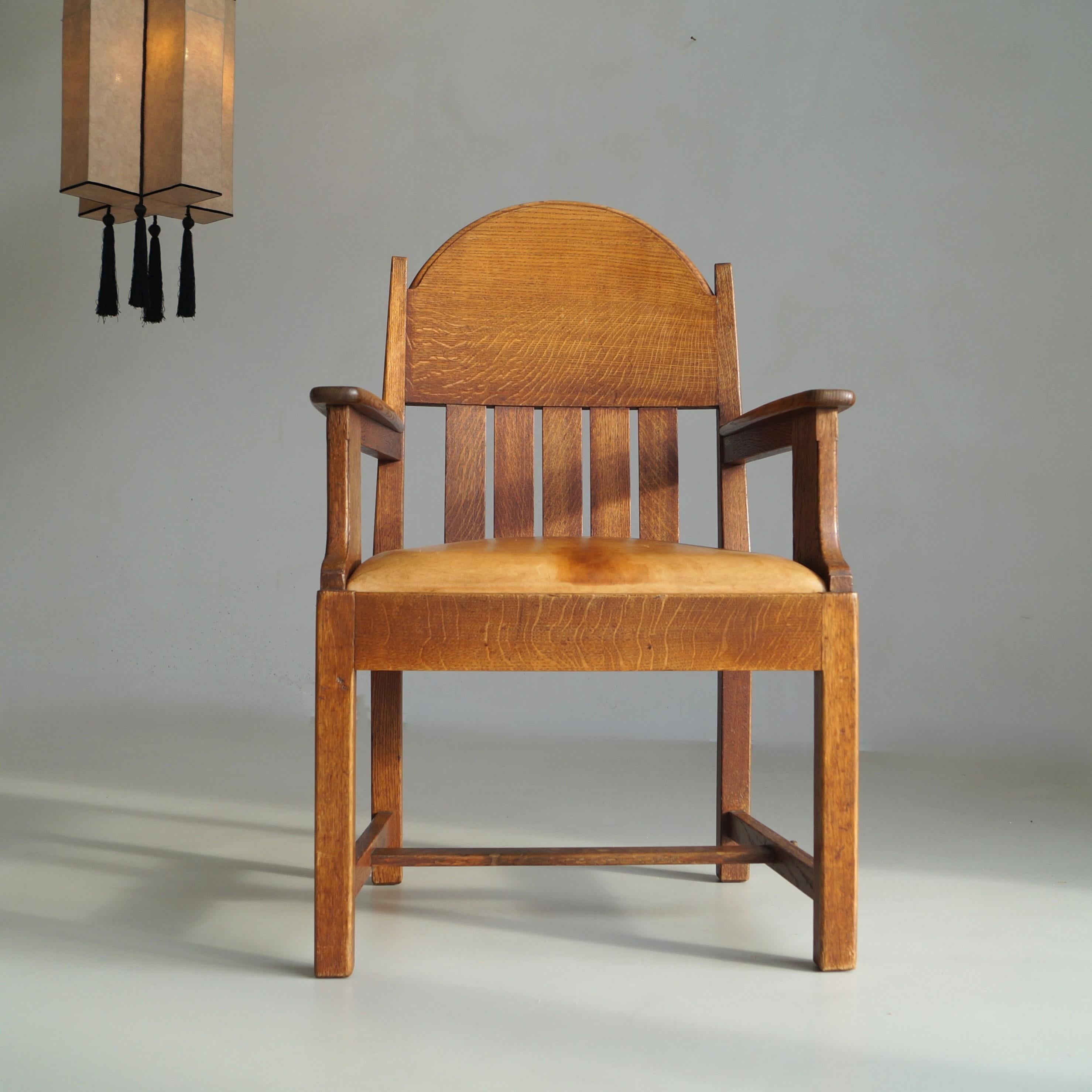 Néerlandais Fauteuil hollandais Art déco précoce par Hendrik Wouda pour Pander & Sons, années 1920 en vente