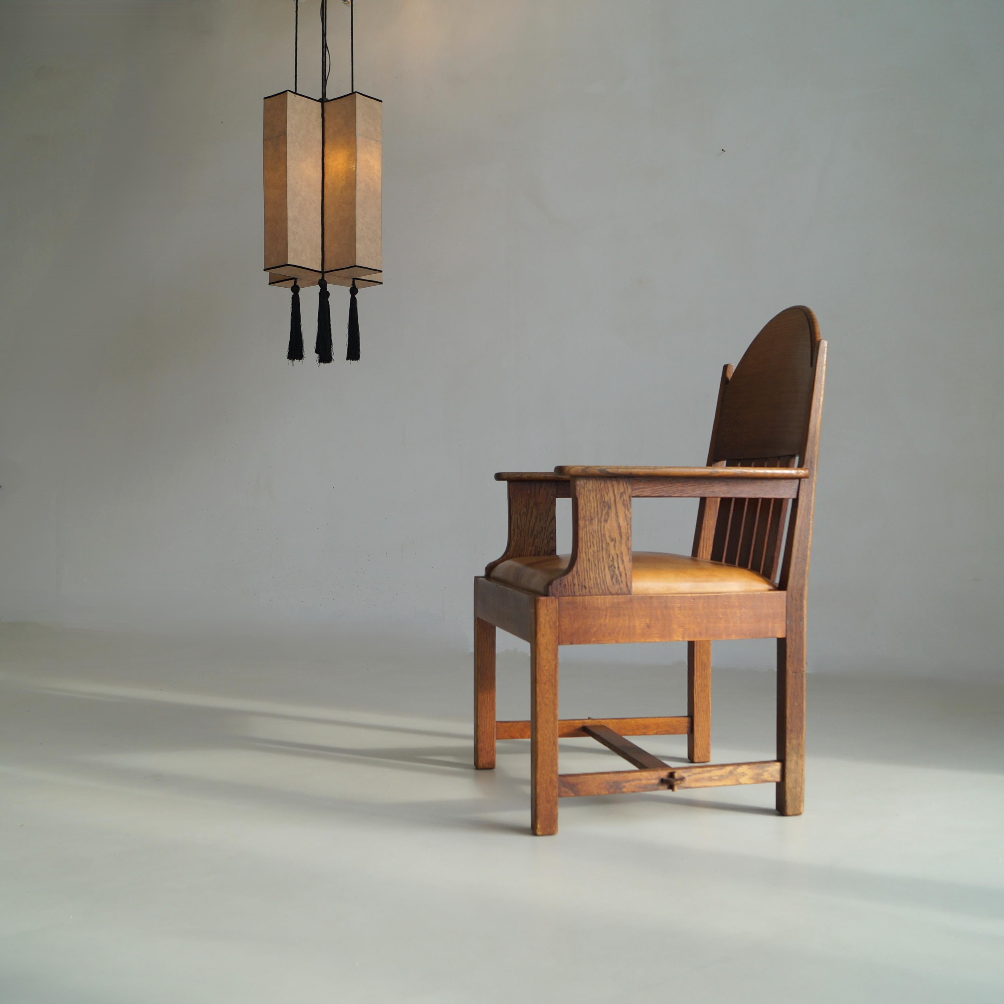 Fait main Fauteuil hollandais Art déco précoce par Hendrik Wouda pour Pander & Sons, années 1920 en vente