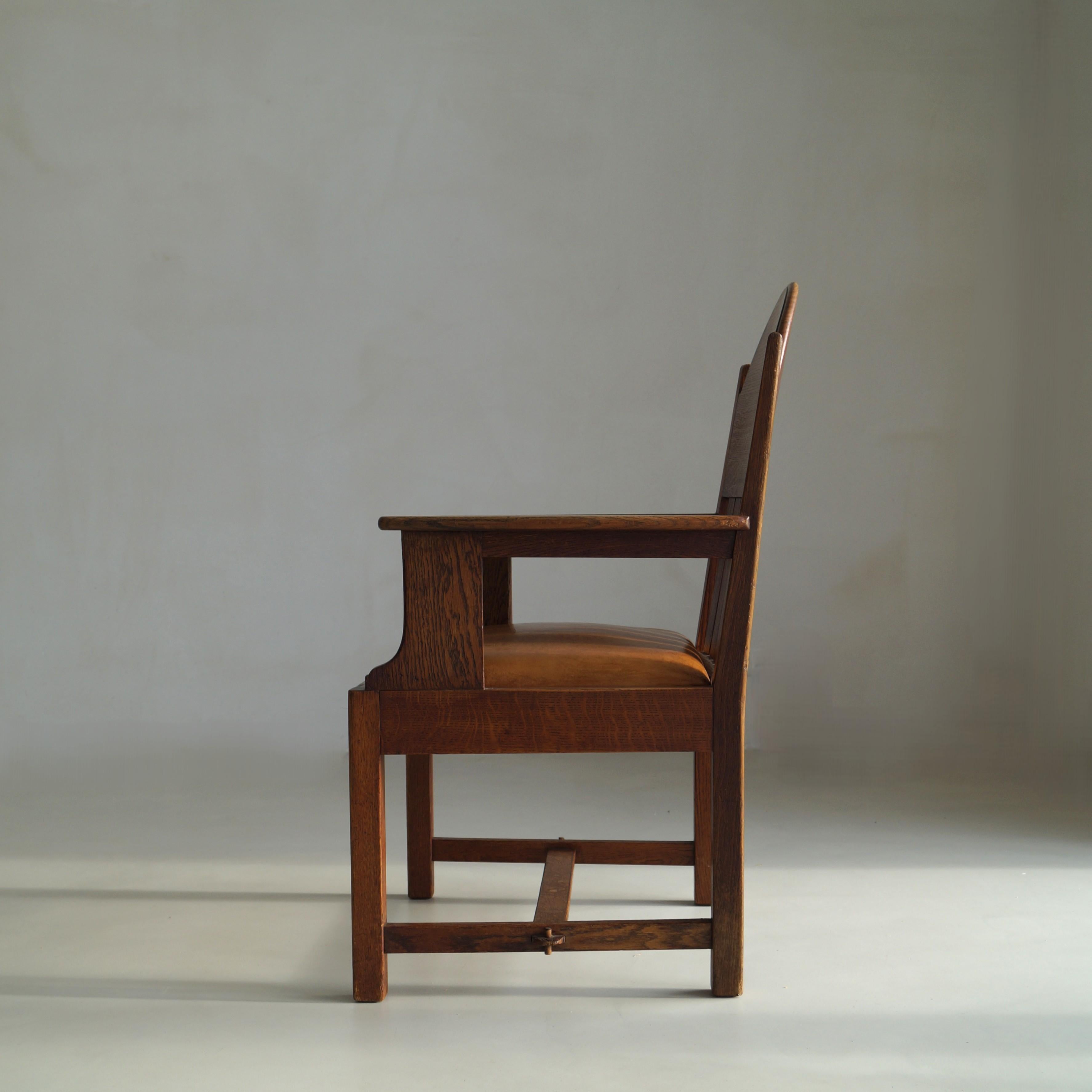 Début du 20ème siècle Fauteuil hollandais Art déco précoce par Hendrik Wouda pour Pander & Sons, années 1920 en vente