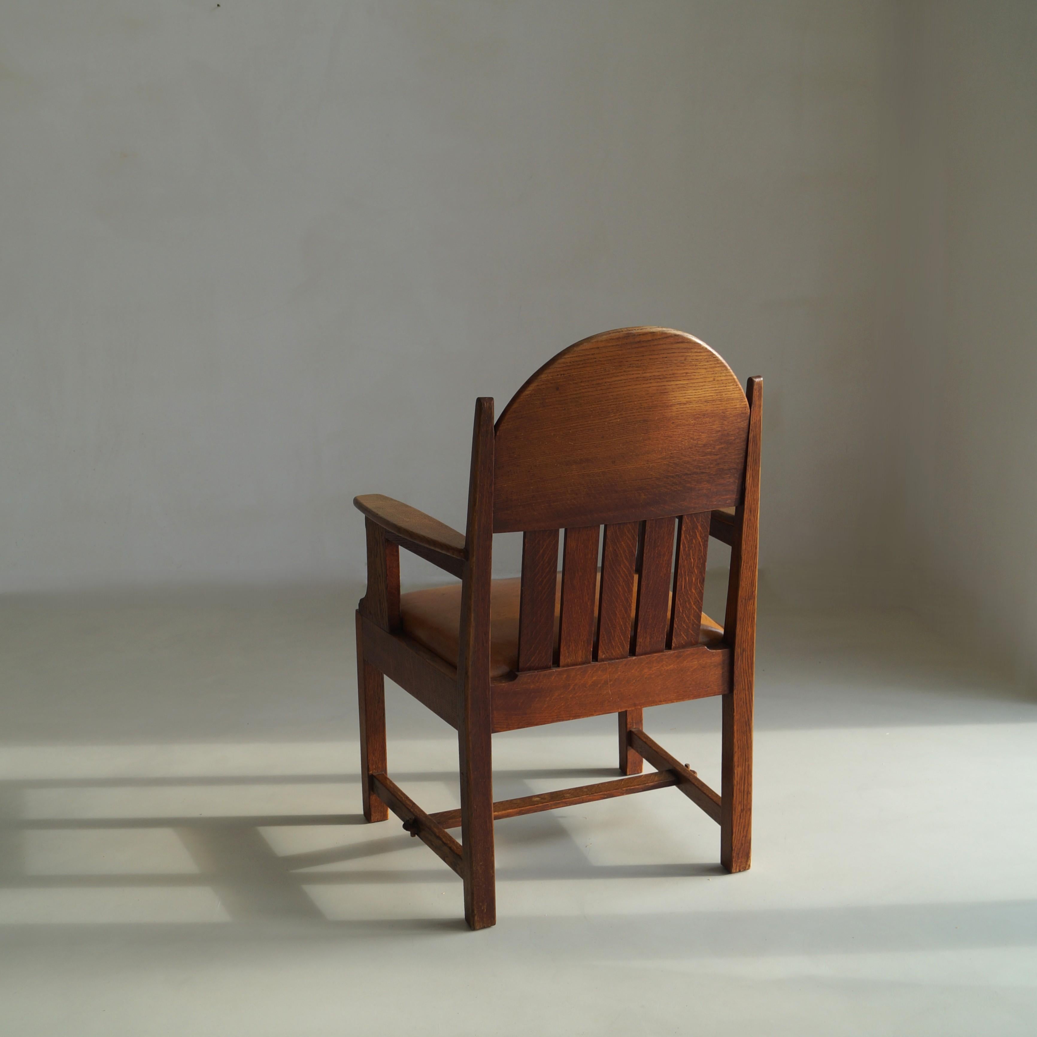Chêne Fauteuil hollandais Art déco précoce par Hendrik Wouda pour Pander & Sons, années 1920 en vente