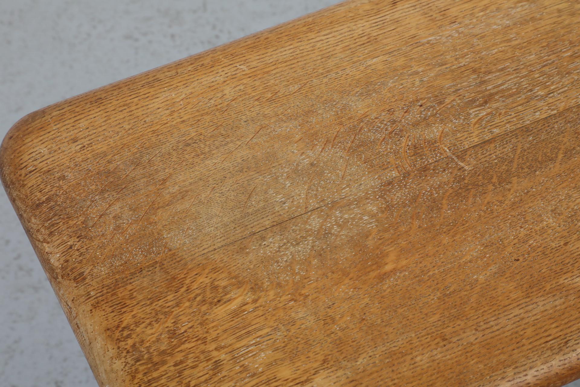 Mesa auxiliar o taburete de roble estilo Art Déco holandés Frits Spanjaard en venta 5