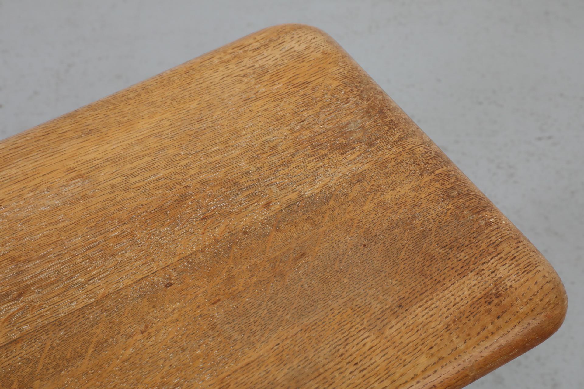 Mesa auxiliar o taburete de roble estilo Art Déco holandés Frits Spanjaard en venta 6
