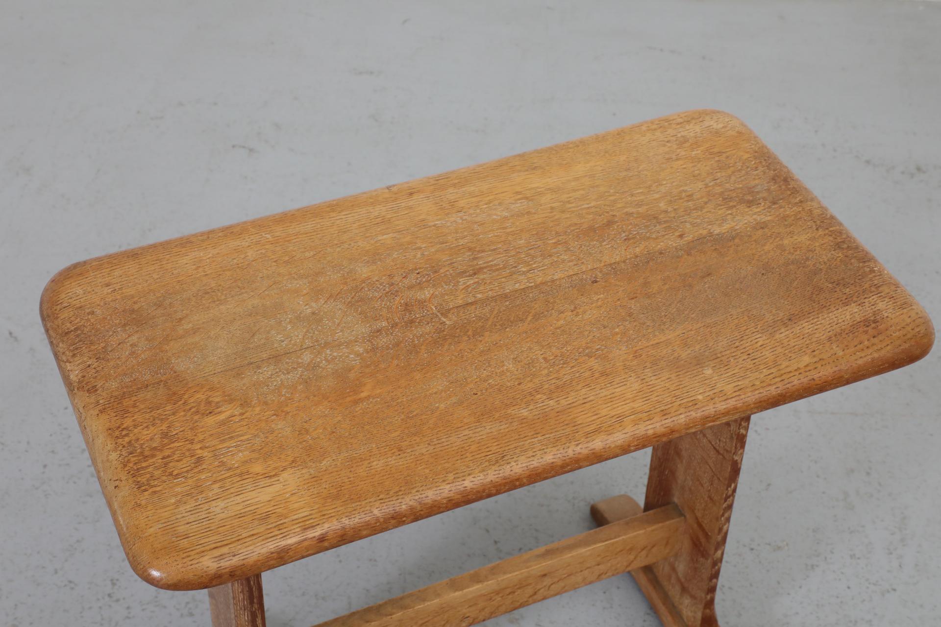 Mesa auxiliar o taburete de roble estilo Art Déco holandés Frits Spanjaard en venta 2