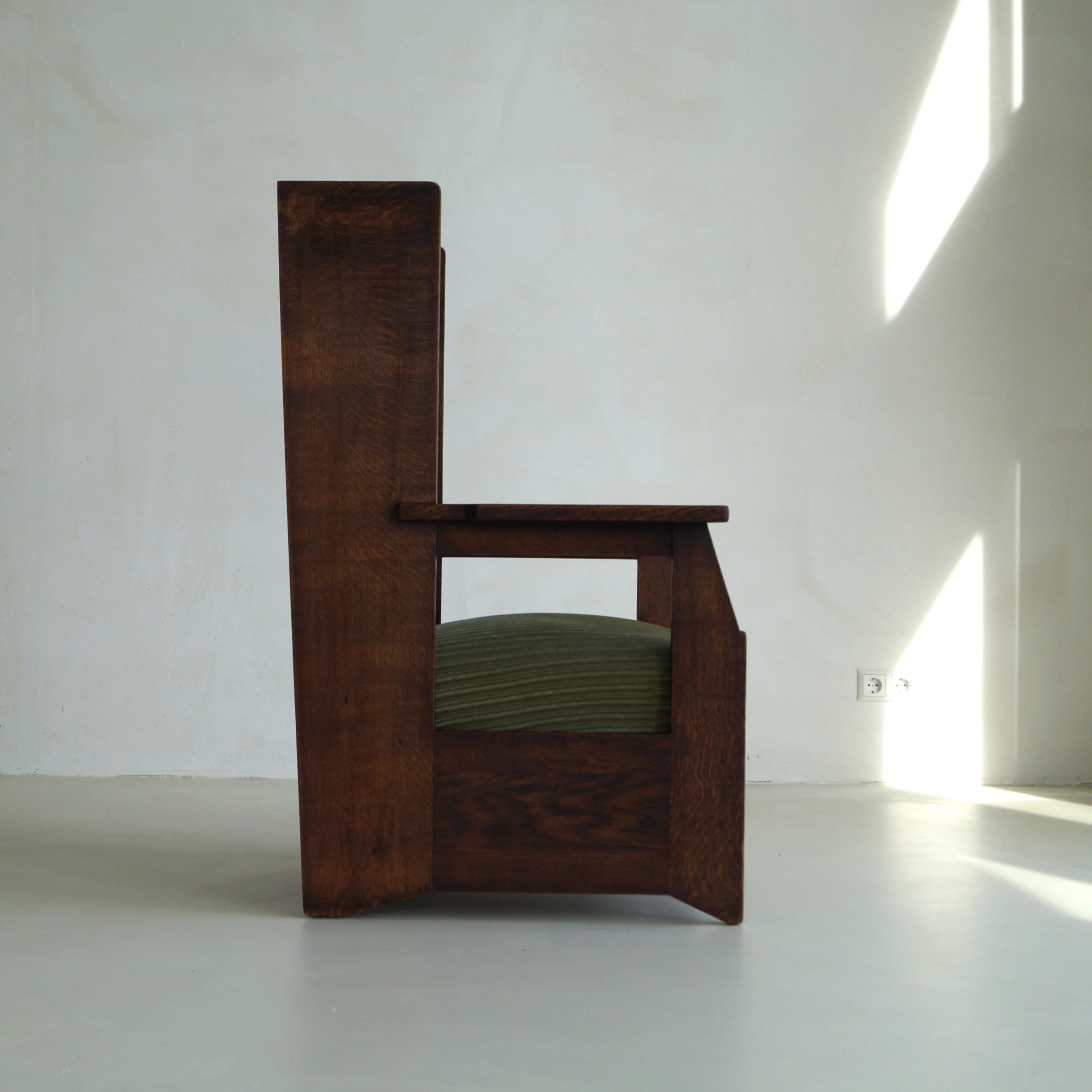 Dutch Art Deco Haagse School high back chair by Hendrik Wouda for Pander, 1924 9