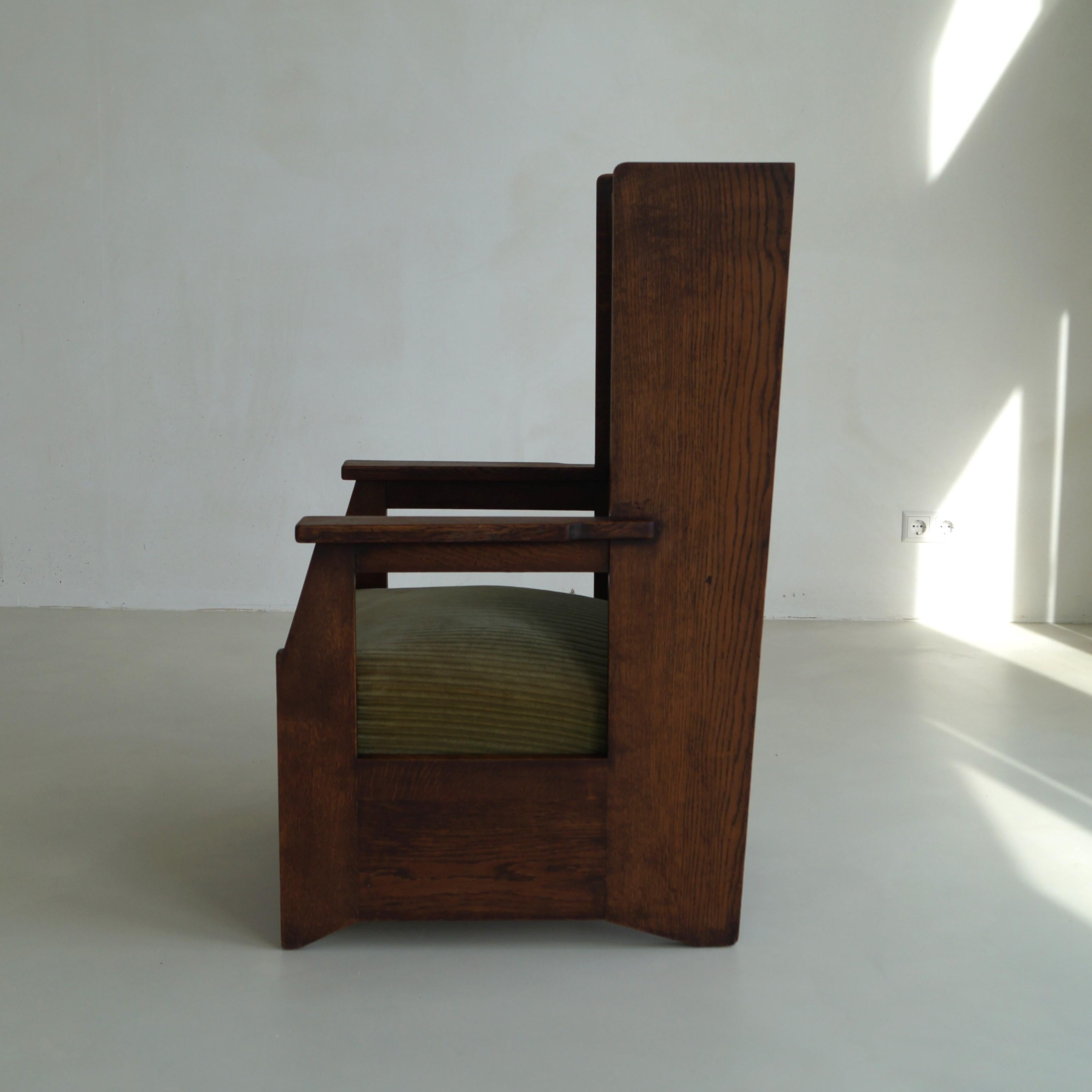 Dutch Art Deco Haagse School high back chair by Hendrik Wouda for Pander, 1924 11