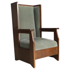 Dutch Art Deco Haagse School high back chair by Hendrik Wouda for Pander, 1924