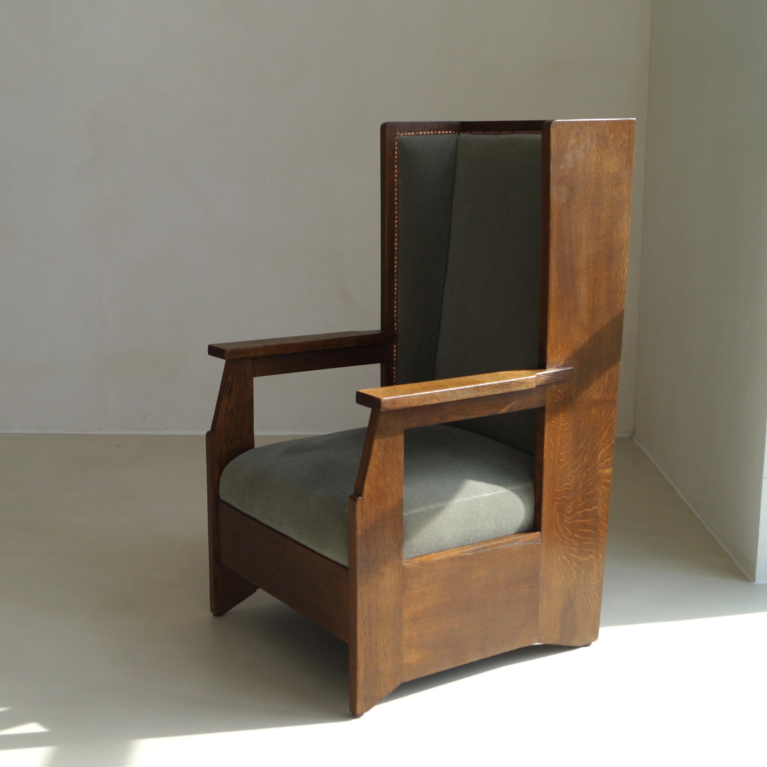 Silla holandesa Art Decó Escuela Haagse de respaldo alto de Hendrik Wouda para Pander, 1924 en venta 5