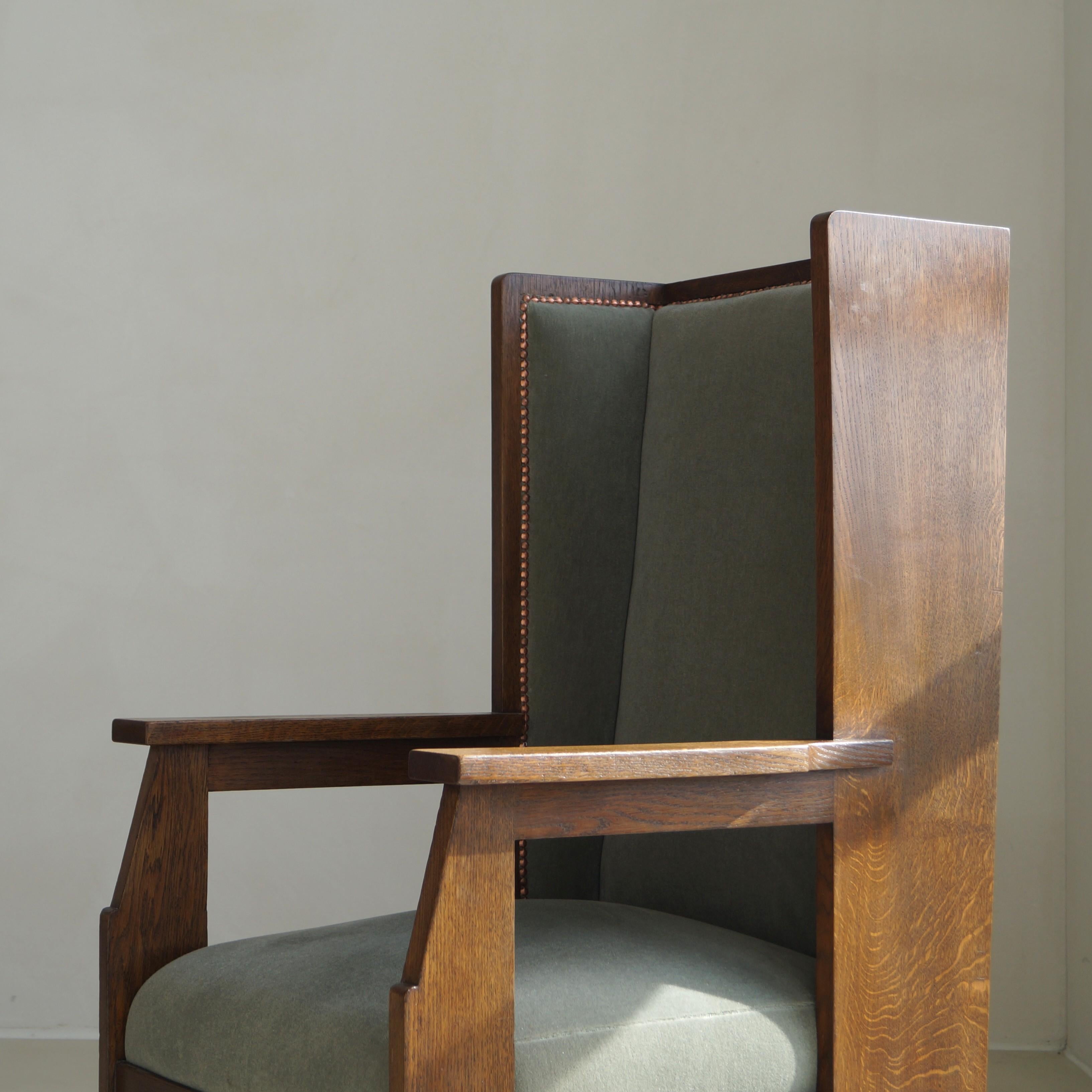 Silla holandesa Art Decó Escuela Haagse de respaldo alto de Hendrik Wouda para Pander, 1924 en venta 6