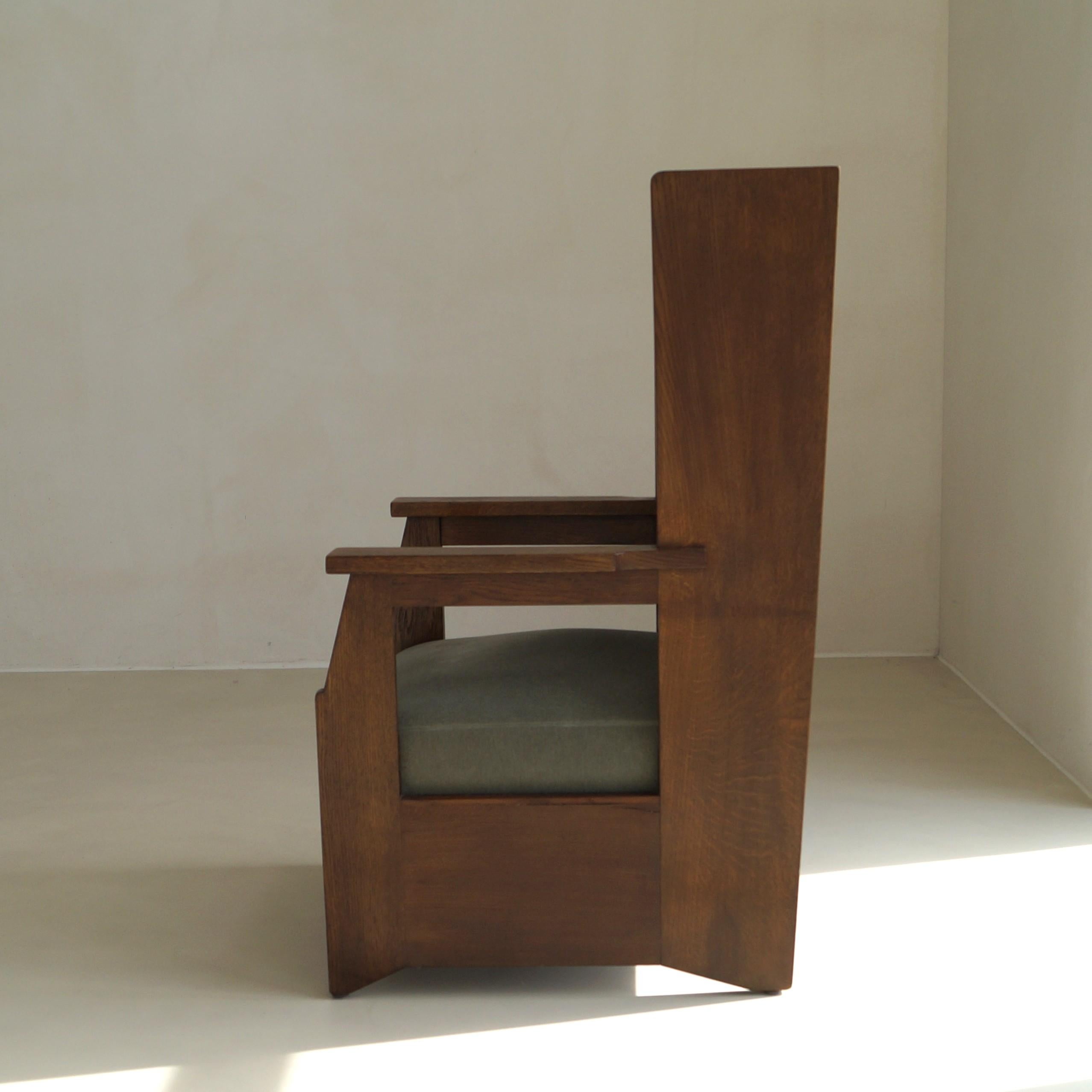 Silla holandesa Art Decó Escuela Haagse de respaldo alto de Hendrik Wouda para Pander, 1924 en venta 8