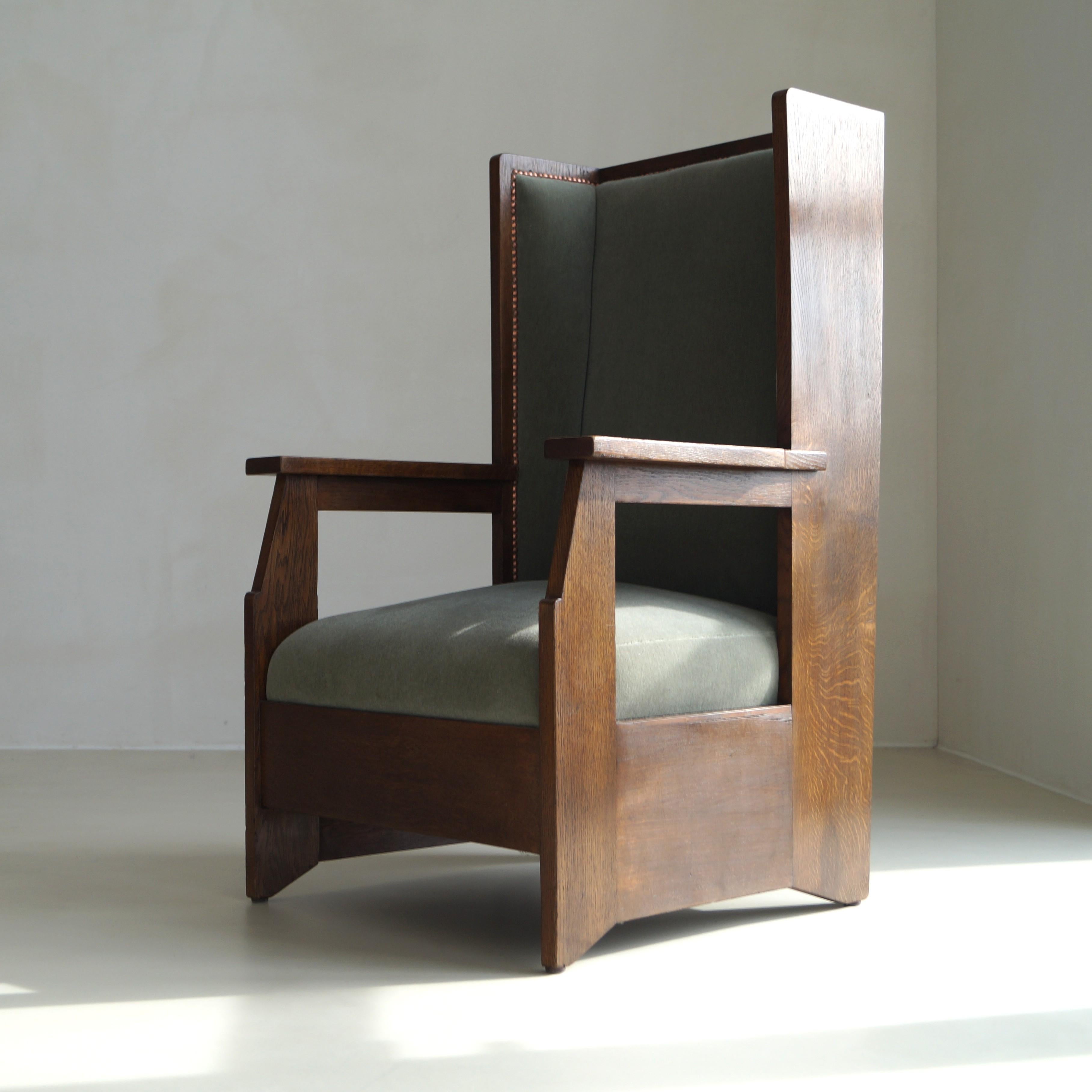 Silla holandesa Art Decó Escuela Haagse de respaldo alto de Hendrik Wouda para Pander, 1924 Holandés en venta